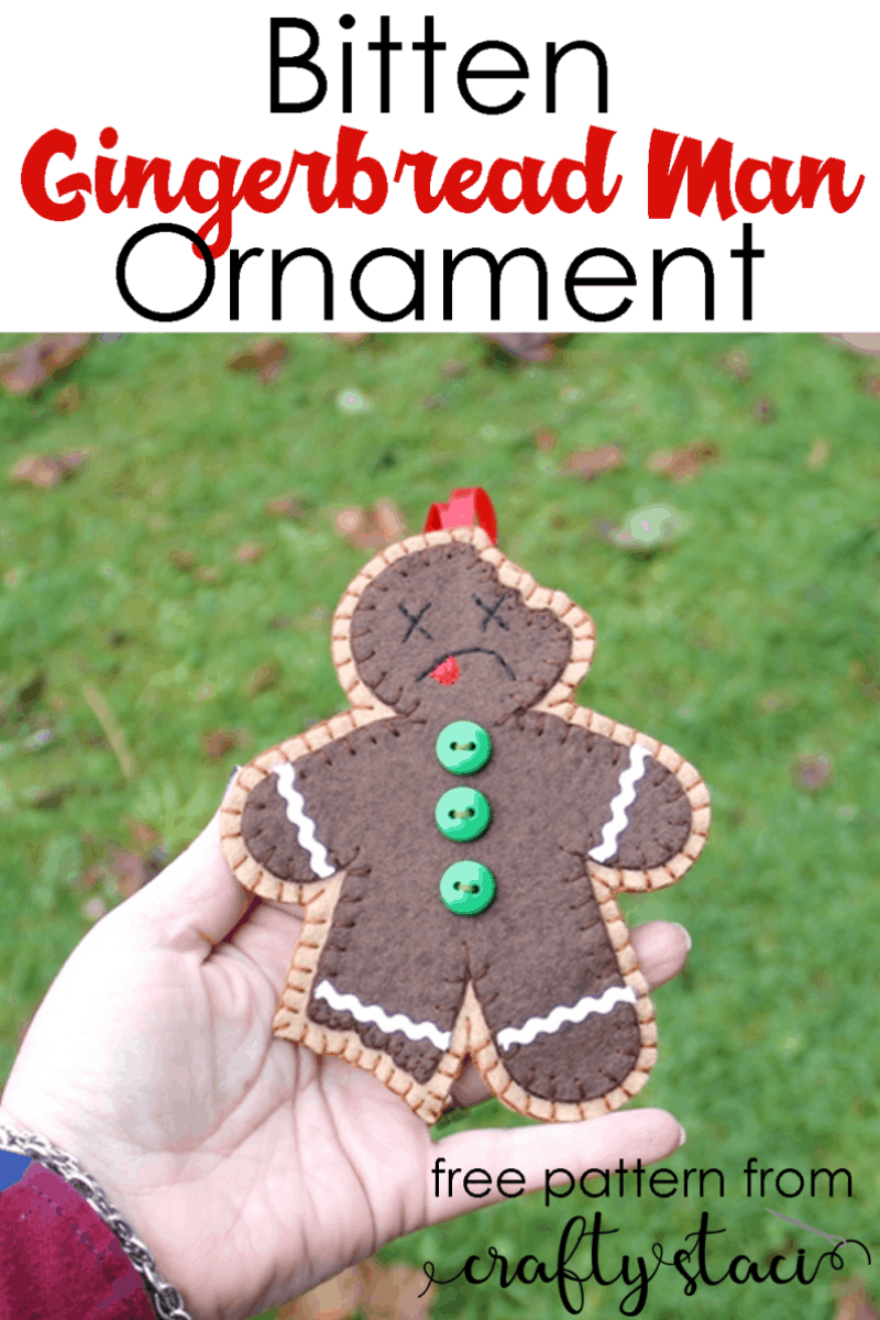 DIY Felt Christmas Ornament Tutorials - Gingerbread Man Ornament Free Templates
