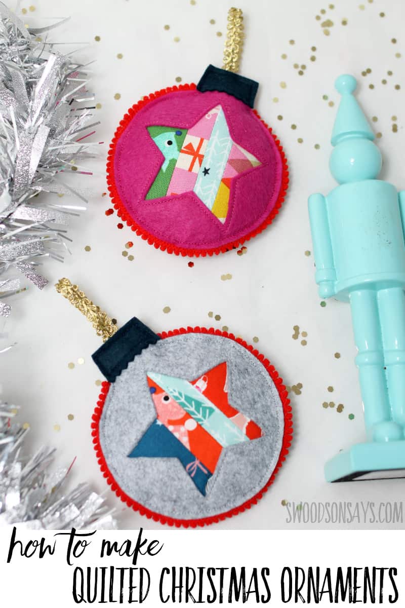 DIY Felt Christmas Ornament Tutorials - Christmas Quilted Star Ornament Free Templates