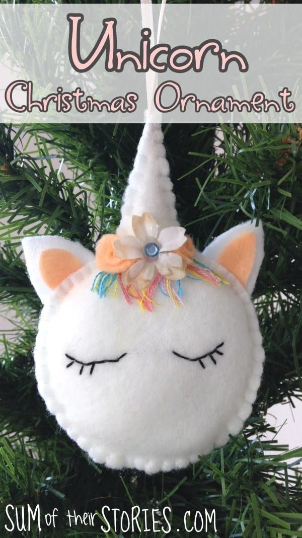 DIY Felt Christmas Ornament Tutorials - Unicorn Ornament Free Templates