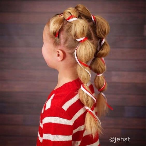 Festive Girls' Christmas Holiday Hairstyle DIY Tutorials + Video