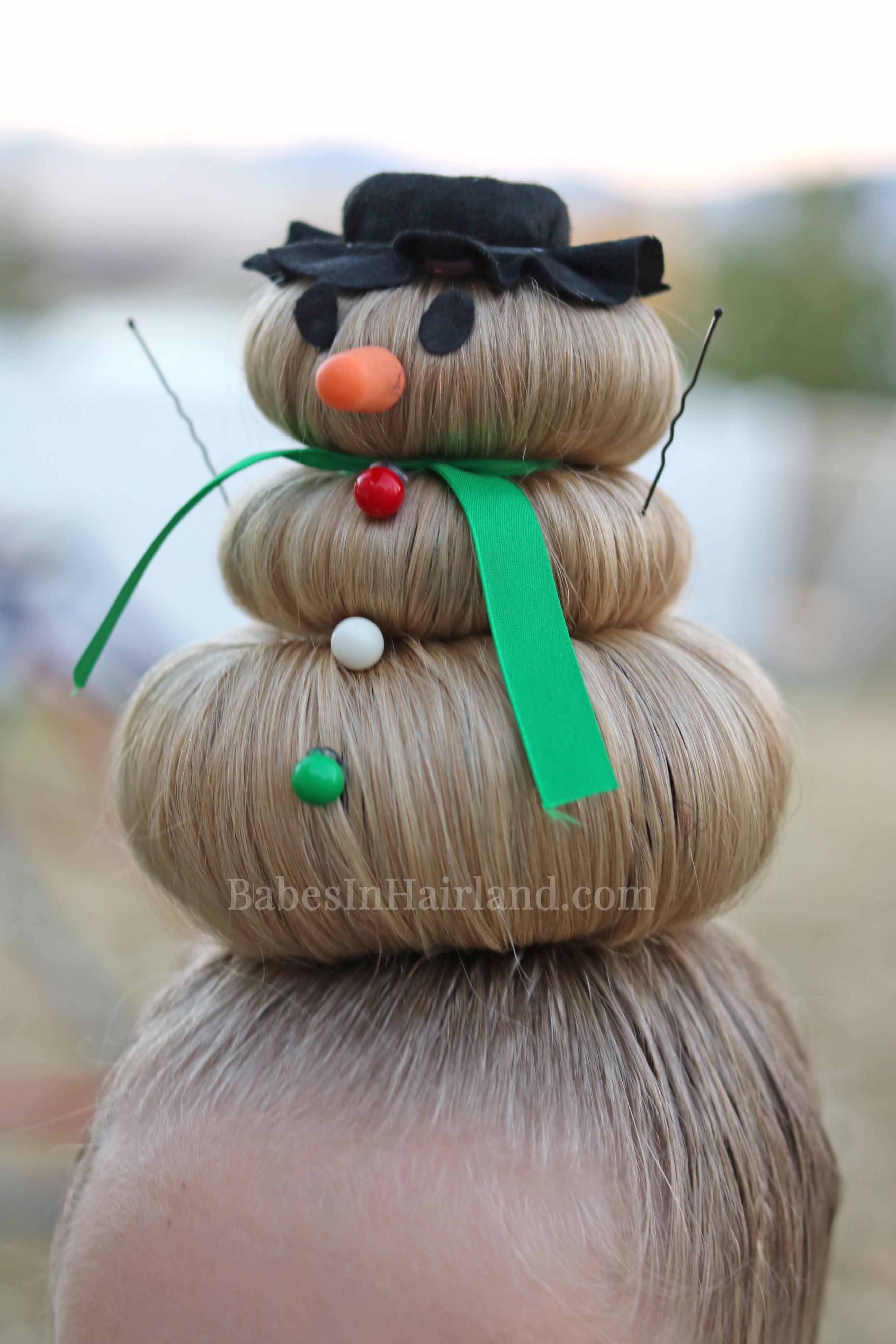 Festive Girls' Christmas Snowman Holiday Hairstyle DIY Tutorials + Video