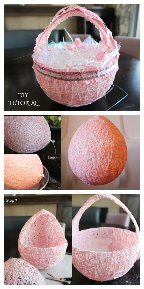 Easter Egg String Basket DIY Tutorial Using Balloon + Video