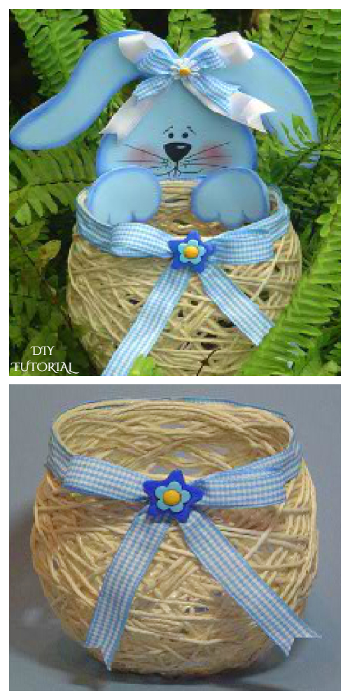 Easter Egg Bunny String Basket DIY Tutorial Using Balloon 