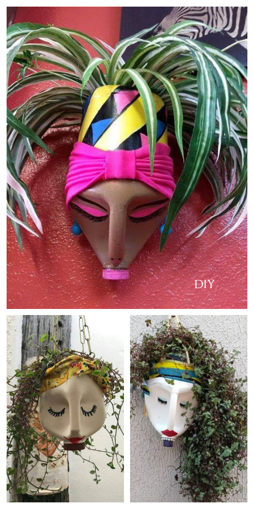 DIY Oil Can Face Plastic Bottle Planter Tutorial + Video