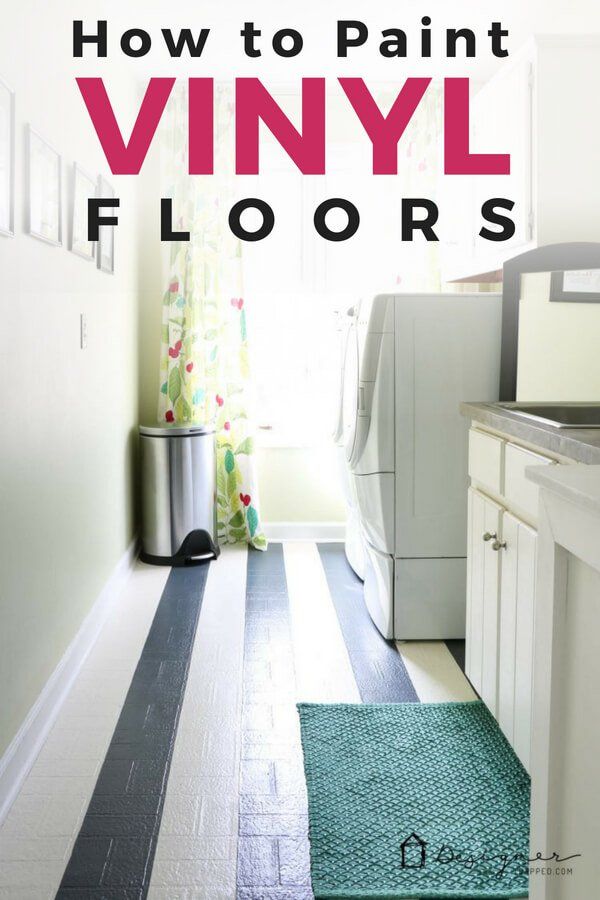 Painting Dull vinyl floors to Bright Tutorial- Genius Ways to Hide The Eyesores In Your Home