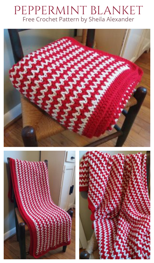 Cozy Peppermint Blanket Free Crochet Pattern