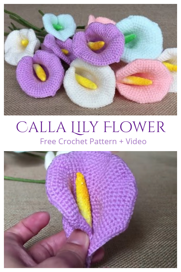 Calla Lily Flower Crochet Free Pattern - Video