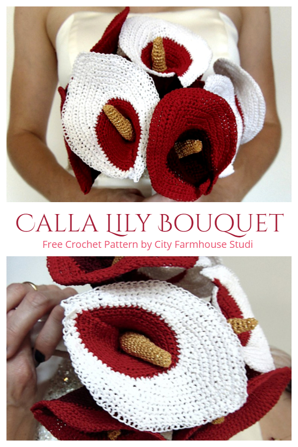 Crochet Calla Lily Flower Bouquet Crochet Free Patterns 