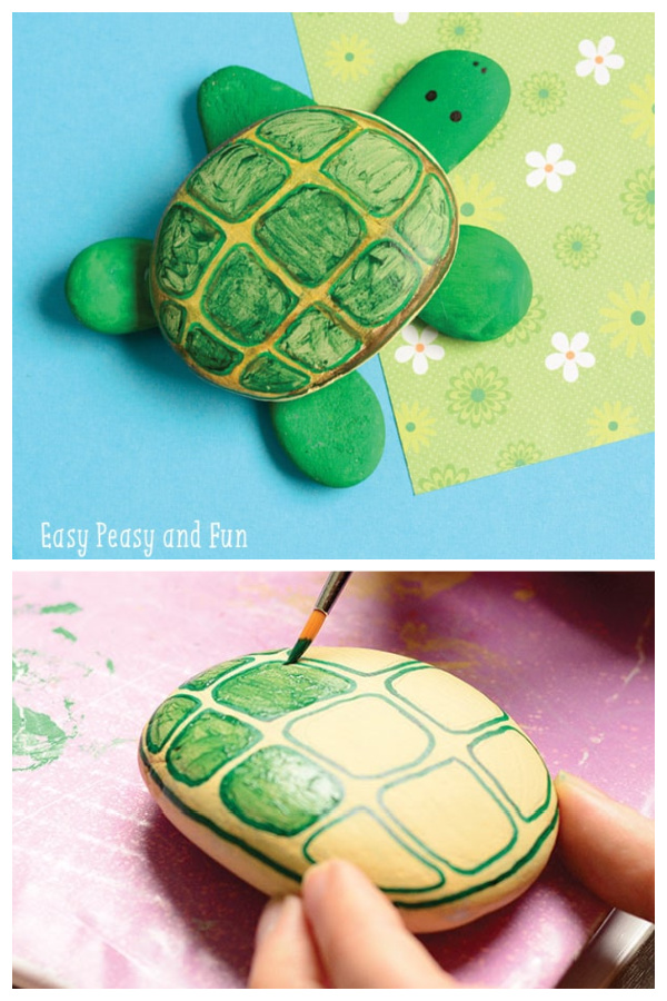 DIY Rock Sea Turtle Garden Decor Ideas and Tutorials