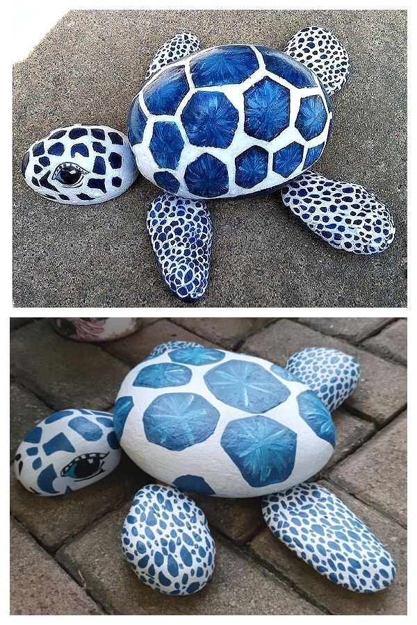 DIY Rock Turtle Garden Decor Ideas and Tutorials