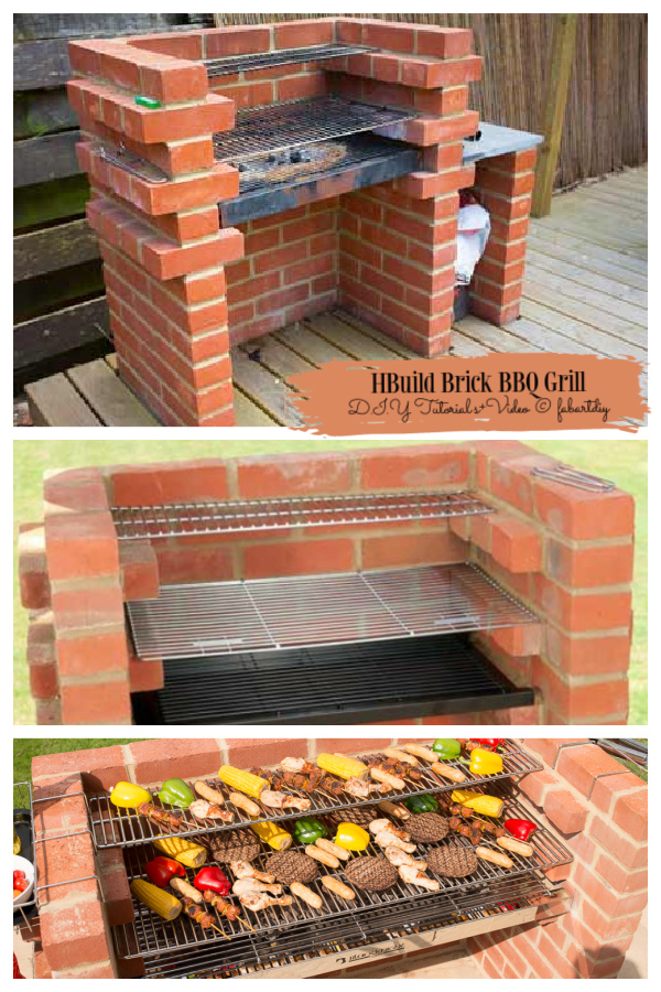 How to Build Brick BBQ Grill DIY Tutorial (Video)