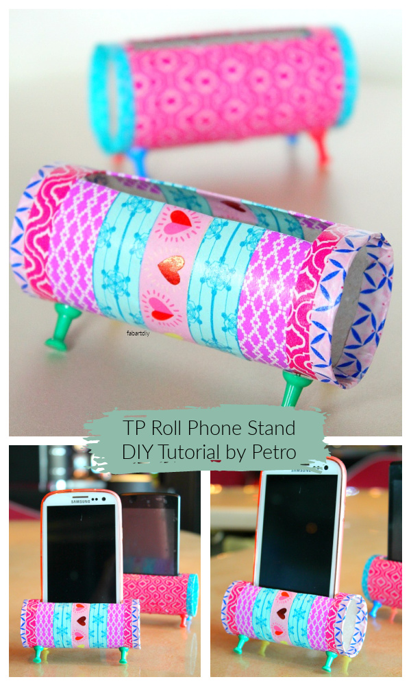 Recycled Toilet Paper Rolls Phone Holder DIY Tutorials (2 Ways)