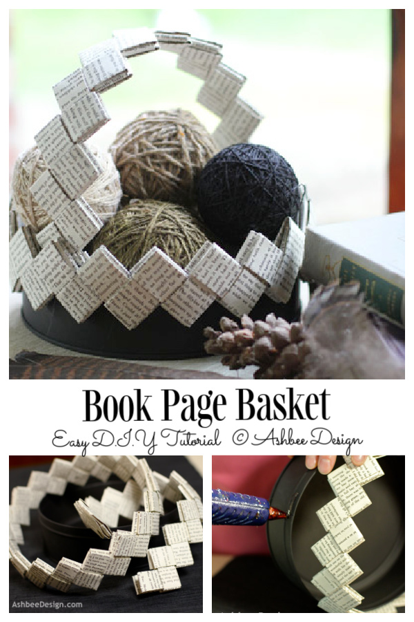 Book Page Basket DIY Tutorial