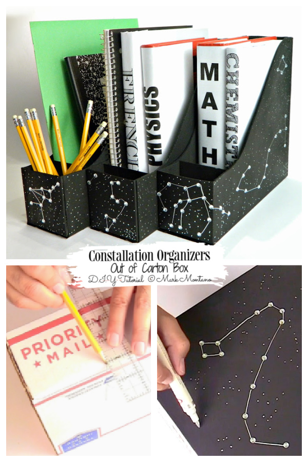 Constellation File Organizers out of Carton Box DIY Tutorial + Video