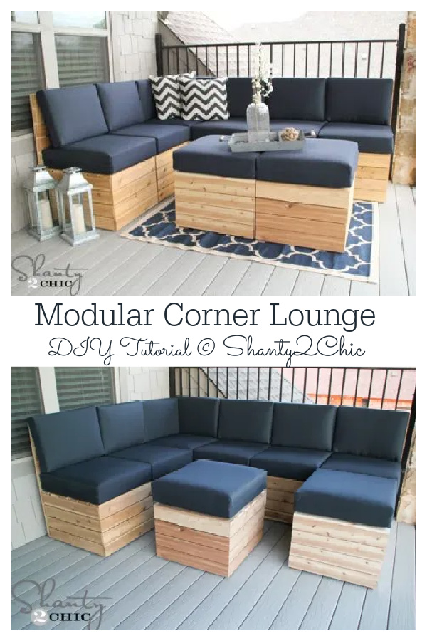 DIY Sectional Modular Corner Lounge Tutorial - FREE Plan