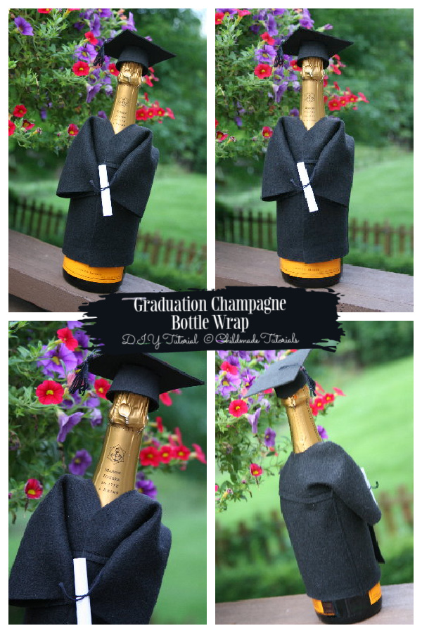 Graduation Champagne Bottle Wrap DIY Tutorial