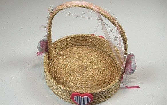 DIY Rope Flower Bouquet Basket Easy Tutorial