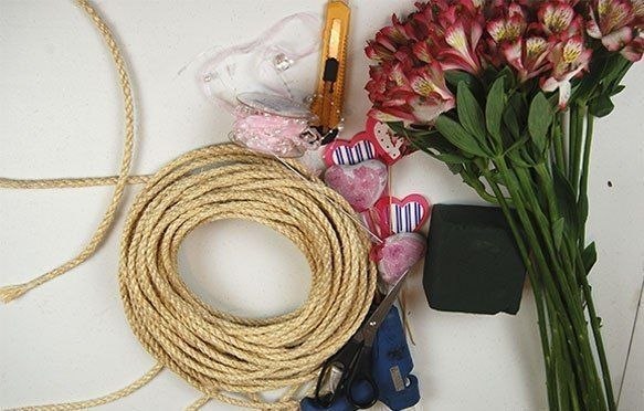 DIY Rope Flower Bouquet Basket Easy Tutorial