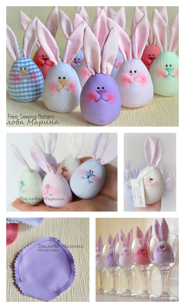 DIY Cute Fabric Egg Bunny Free Sewing Pattern