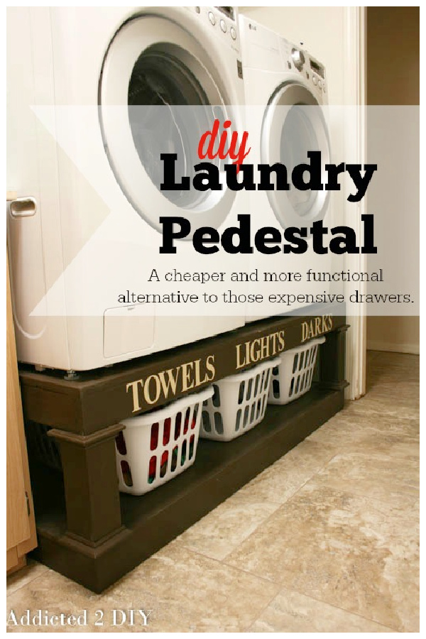 Wood Laundry Pedestal DIY Tutorial - Free Plan