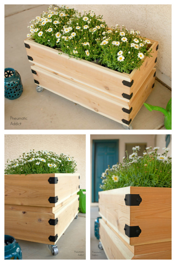 Simple Rolling Planter Box on Wheels DIY Tutorials