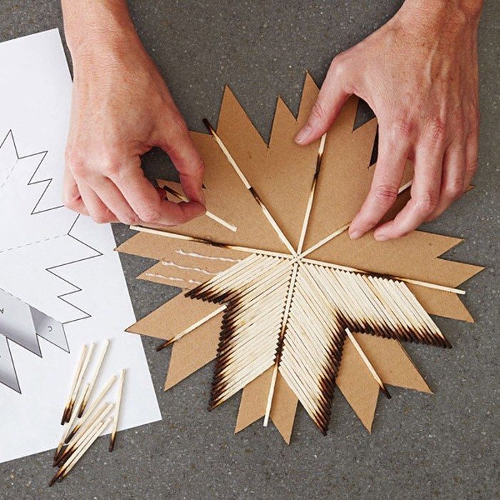 Amazing Burnt Matchsticks Star Wall Art DIY Tutorial