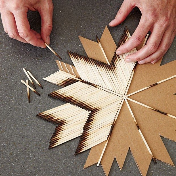 Amazing Burnt Matchsticks Star Wall Art DIY Tutorial