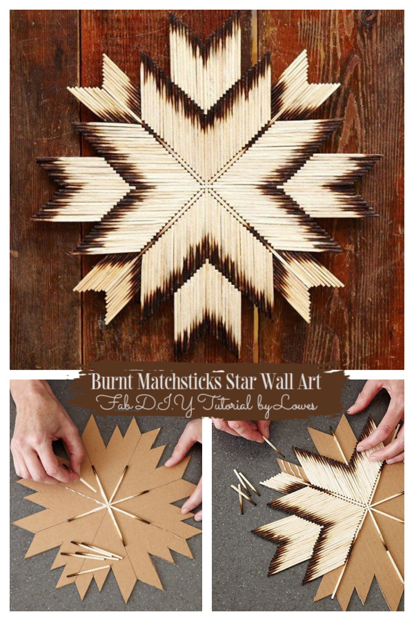 Amazing Burnt Matchsticks Star Wall Art DIY Tutorial