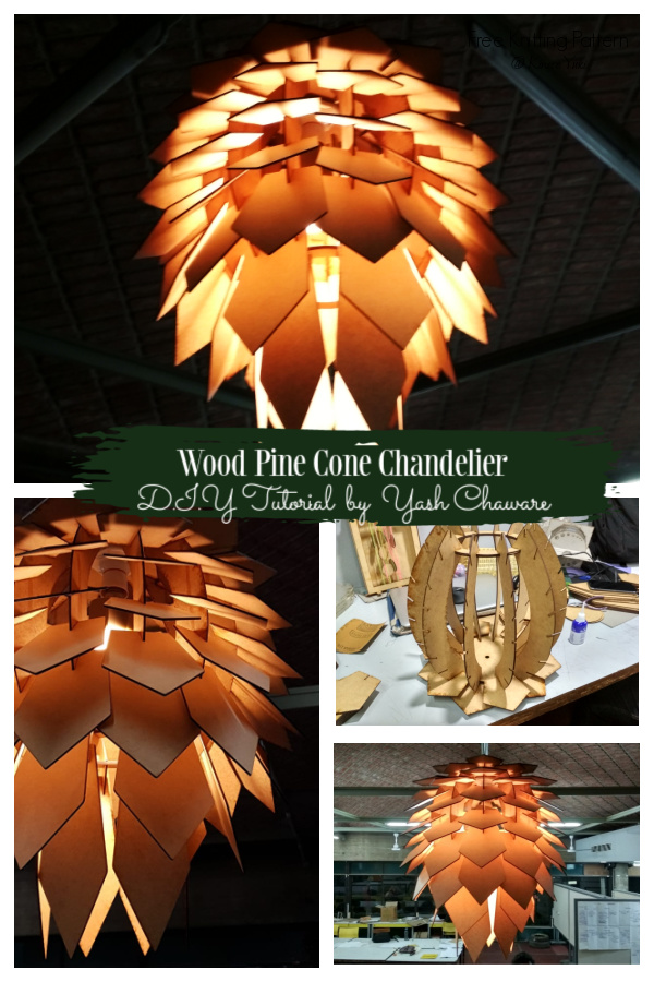 MDF Sheet Pine Cone Chandelier DIY Tutorial