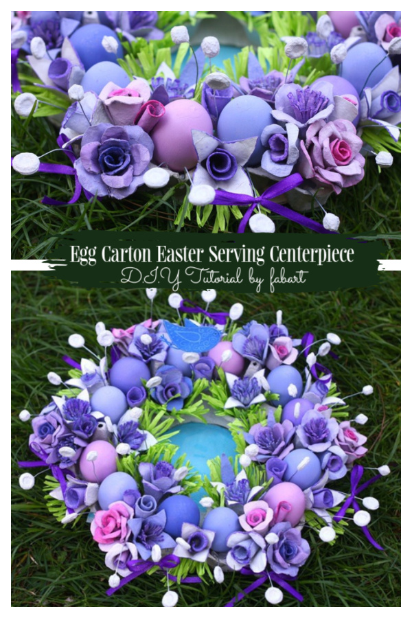 DIY Easter Egg Serving Centerpiece from Egg Cartons - Easy Tutorial