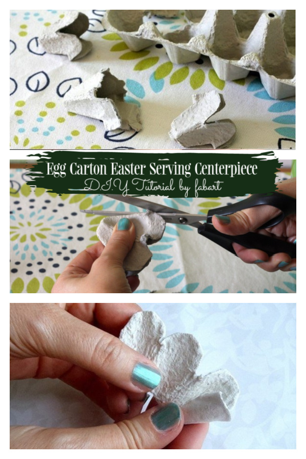 DIY Easter Egg Serving Centerpiece from Egg Cartons - Easy Tutorial