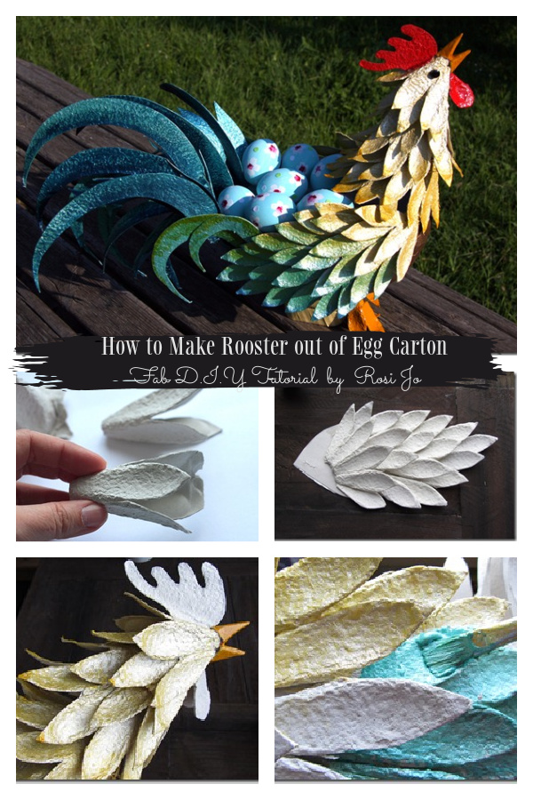 How to Makes Egg Carton Rooster Easter Egg Holder DIY Tutorial