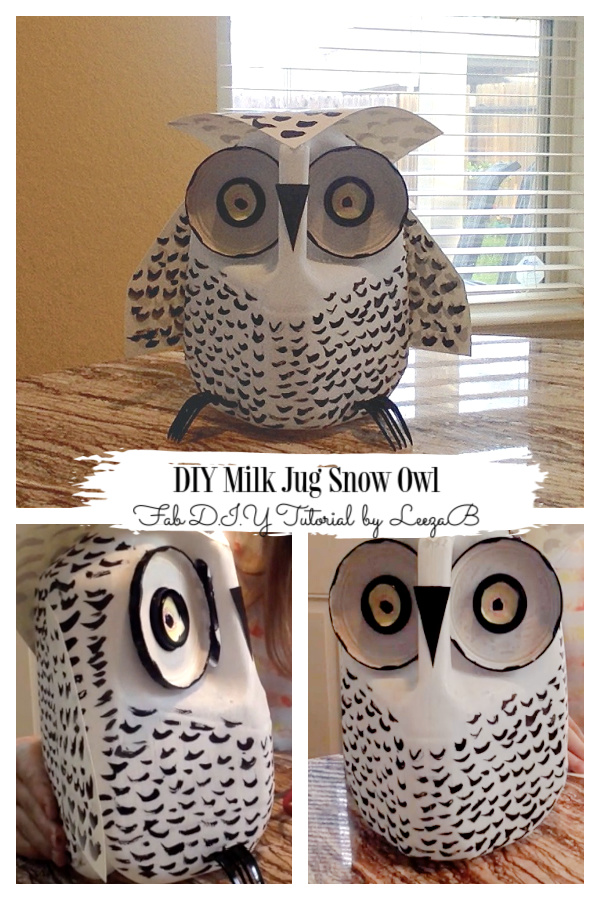 How To Make Recycled Milk Jug Snow Owl 