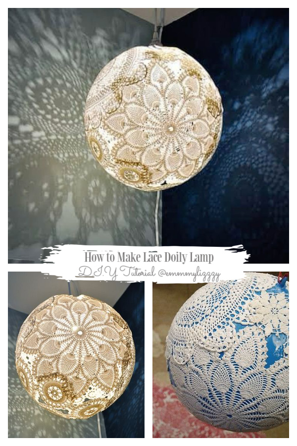 Easy Lace Doily Lamp DIY Tutorials Easy Lace Doily Lamp DIY Tutorials