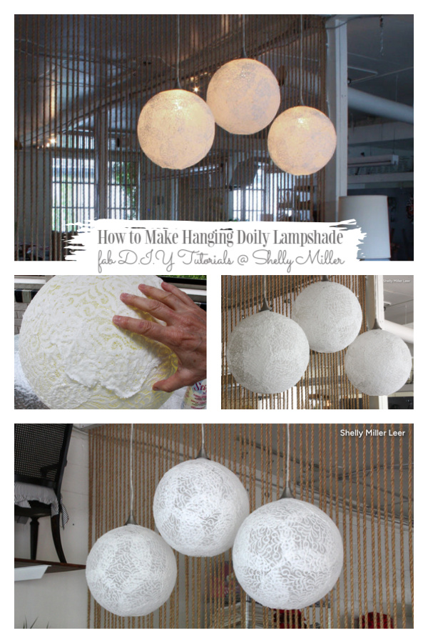 Easy Romantic Hanging Lace Doily Lampshade DIY Tutorials Easy Romantic Hanging Lace Doily Lampshade DIY Tutorials