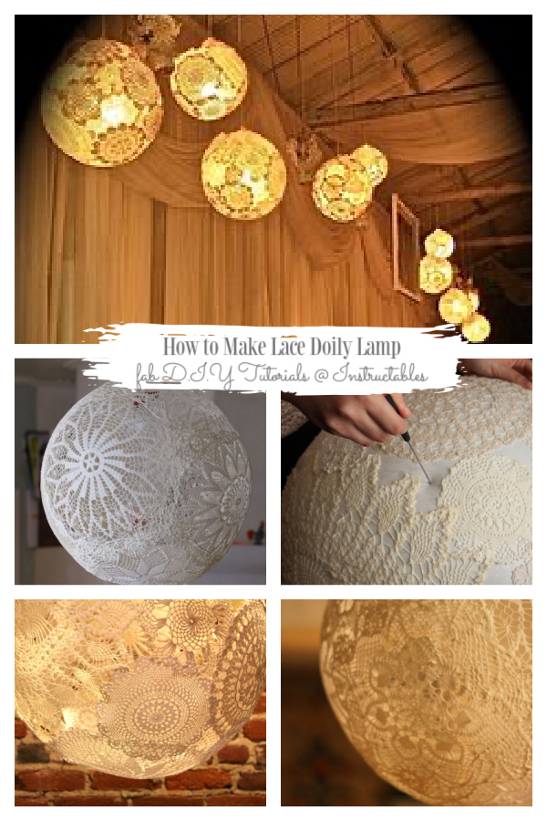 Easy Lace Doily Lamp DIY Tutorials Easy Lace Doily Lamp DIY Tutorials