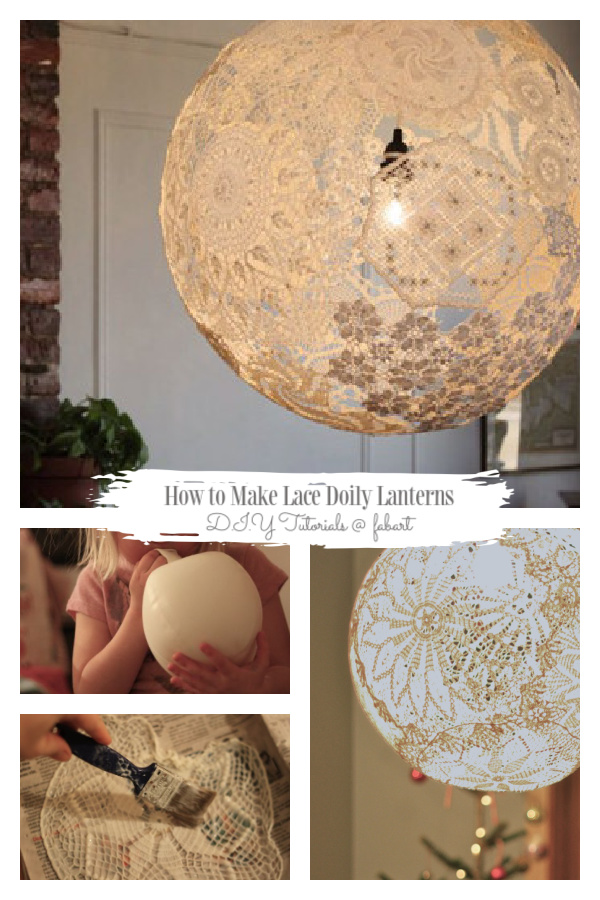Easy Lace Doily Lamp DIY Tutorials Easy Lace Doily Lamp DIY Tutorials